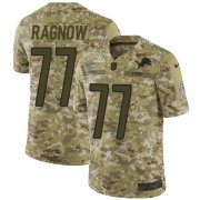 Wholesale Cheap Nike Lions #77 Frank Ragnow Camo Youth Stitched NFL Limited 2018 Salute to Service Jersey