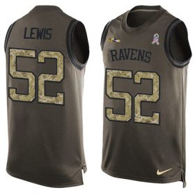 Wholesale Cheap Nike Ravens #52 Ray Lewis Green Men\'s Stitched NFL Limited Salute To Service Tank Top Jersey