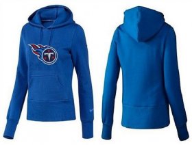 Wholesale Cheap Women\'s Tennessee Titans Logo Pullover Hoodie Blue