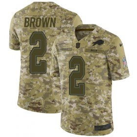 Wholesale Cheap Nike Bills #2 John Brown Camo Men\'s Stitched NFL Limited 2018 Salute To Service Jersey