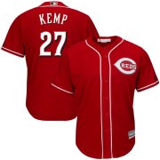 Wholesale Cheap Men's Reds #27 Matt Kemp Majestic Scarlet Alternate Official Cool Base Player Jersey