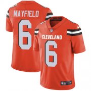 Wholesale Cheap Nike Browns #6 Baker Mayfield Orange Alternate Men's Stitched NFL Vapor Untouchable Limited Jersey