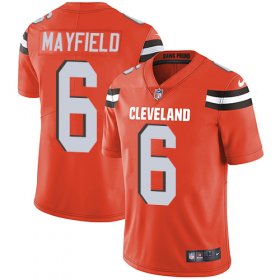 Wholesale Cheap Nike Browns #6 Baker Mayfield Orange Alternate Men\'s Stitched NFL Vapor Untouchable Limited Jersey