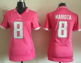 Wholesale Cheap Nike Titans #8 Marcus Mariota Pink Women\'s Stitched NFL Elite Bubble Gum Jersey