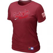 Wholesale Cheap Women's MLB Washington Nationals Red Nike Short Sleeve Practice T-Shirt