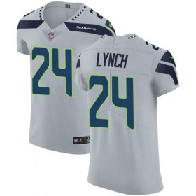 Wholesale Cheap Nike Seahawks #24 Marshawn Lynch Grey Alternate Men\'s Stitched NFL Vapor Untouchable Elite Jersey