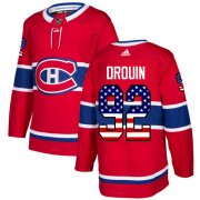 Wholesale Cheap Adidas Canadiens #92 Jonathan Drouin Red Home Authentic USA Flag Stitched NHL Jersey