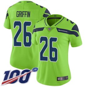 Wholesale Cheap Nike Seahawks #26 Shaquem Griffin Green Women\'s Stitched NFL Limited Rush 100th Season Jersey