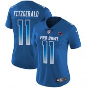Wholesale Cheap Nike Cardinals #11 Larry Fitzgerald Royal Women's Stitched NFL Limited NFC 2018 Pro Bowl Jersey
