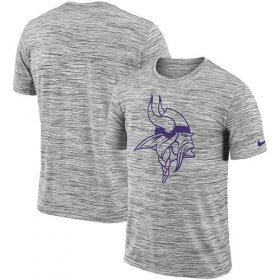 Wholesale Cheap Men\'s Minnesota Vikings Nike Heathered Black Sideline Legend Velocity Travel Performance T-Shirt