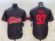 Wholesale Cheap Men's San Francisco 49ers #97 Nick Bosa Black With Patch Cool Base Stitched Baseball Jersey