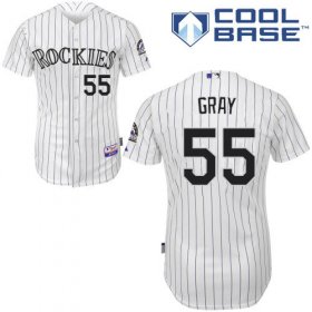 Wholesale Cheap Rockies #55 Jon Gray White Cool Base Stitched Youth MLB Jersey