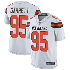 Wholesale Cheap Nike Browns #95 Myles Garrett White Men\'s Stitched NFL Vapor Untouchable Limited Jersey
