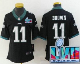Cheap Women\'s Philadelphia Eagles #11 AJ Brown Limited Black Super Bowl LVII Vapor Jersey