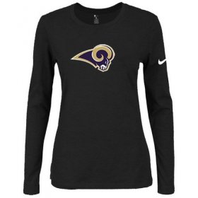 Wholesale Cheap Women\'s Nike Los Angeles Rams Of The City Long Sleeve Tri-Blend NFL T-Shirt Black