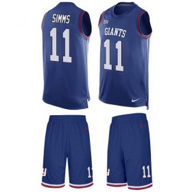 Wholesale Cheap Nike Giants #11 Phil Simms Royal Blue Team Color Men\'s Stitched NFL Limited Tank Top Suit Jersey