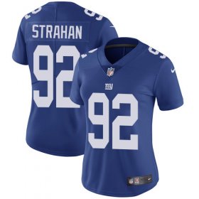 Wholesale Cheap Nike Giants #92 Michael Strahan Royal Blue Team Color Women\'s Stitched NFL Vapor Untouchable Limited Jersey
