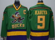 Wholesale Cheap Ducks #9 Paul Kariya Green CCM Throwback Stitched NHL Jersey