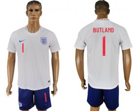 Wholesale Cheap England #1 Butland Home Soccer Country Jersey