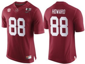 Wholesale Cheap Men\'s Alabama Crimson Tide #88 O.J. Howard Red 2017 Championship Game Patch Stitched CFP Nike Limited Jersey