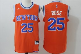 Wholesale Cheap Men\'s New York Knicks #25 Derrick Rose Orange Revolution 30 Swingman Basketball Jersey