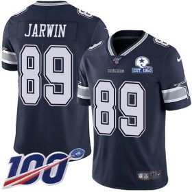 Wholesale Cheap Nike Cowboys #89 Blake Jarwin Navy Blue Team Color Men\'s Stitched With Established In 1960 Patch NFL 100th Season Vapor Untouchable Limited Jersey