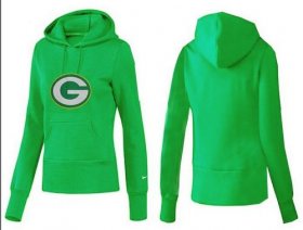 Wholesale Cheap Women\'s Green Bay Packers Logo Pullover Hoodie Green