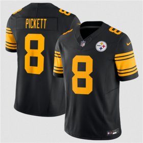 Wholesale Cheap Men\'s Pittsburgh Steelers #8 Kenny Pickett Black 2023 F.U.S.E. Color Rush Limited Stitched Jersey