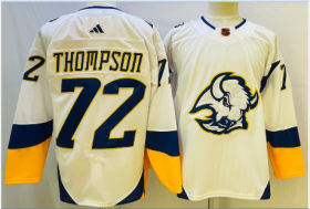 Cheap Men\'s Buffalo Sabres #72 Tage Thompson White 2022 Reverse Retro Authentic Jersey