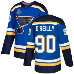 Wholesale Cheap Adidas Blues #90 Ryan O\'Reilly Blue Home Authentic Stanley Cup Champions Stitched NHL Jersey