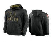 Wholesale Cheap Men's Indianapolis Colts Black 2020 Salute to Service Sideline Performance Pullover Hoodie
