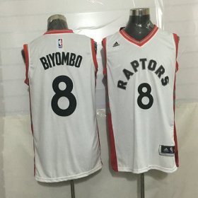 Wholesale Cheap Men\'s Toronto Raptors #8 Bismack Biyombo White New NBA Rev 30 Swingman Jersey