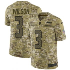 Wholesale Cheap Nike Seahawks #3 Russell Wilson Camo Men\'s Stitched NFL Limited 2018 Salute To Service Jersey