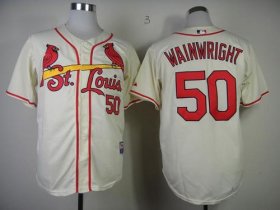 Wholesale Cheap Cardinals #50 Adam Wainwright Cream Stitched MLB Jersey