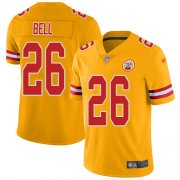 Wholesale Cheap Nike Chiefs #26 Le'Veon Bell Gold Men's Stitched NFL Limited Inverted Legend Jersey