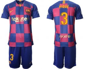 Wholesale Cheap Barcelona #3 Pique 20th Anniversary Edition Home Soccer Club Jersey