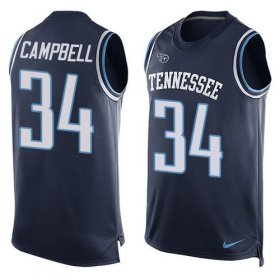Wholesale Cheap Nike Titans #34 Earl Campbell Navy Blue Team Color Men\'s Stitched NFL Limited Tank Top Jersey