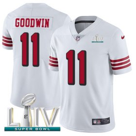 Wholesale Cheap Nike 49ers #11 Marquise Goodwin White Super Bowl LIV 2020 Rush Men\'s Stitched NFL Vapor Untouchable Limited Jersey