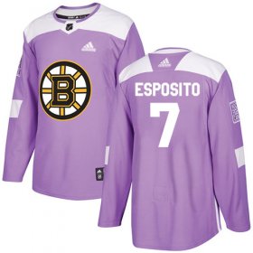 Wholesale Cheap Adidas Bruins #7 Phil Esposito Purple Authentic Fights Cancer Stitched NHL Jersey