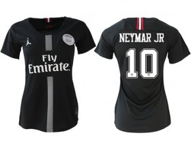 Wholesale Cheap Women\'s Jordan Paris Saint-Germain #10 Neymar Jr Home Soccer Club Jersey