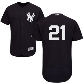 Wholesale Cheap Yankees #21 Paul O\'Neill Navy Blue Flexbase Authentic Collection Stitched MLB Jersey