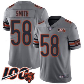 Wholesale Cheap Nike Bears #58 Roquan Smith Silver Men\'s Stitched NFL Limited Inverted Legend 100th Season Jersey