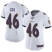 Wholesale Cheap Nike Ravens #46 Morgan Cox White Women's Stitched NFL Vapor Untouchable Limited Jersey