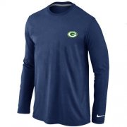 Wholesale Cheap Nike Green Bay Packers Sideline Legend Authentic Logo Long Sleeve T-Shirt Dark Blue