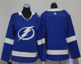 Wholesale Cheap Adidas Lightning Blank Blue Home Authentic Women\'s Stitched NHL Jersey
