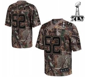 Wholesale Cheap Packers #52 Clay Matthews Camouflage Realtree Super Bowl XLV Stitched NFL Jersey