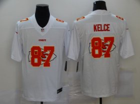 Wholesale Cheap Men\'s Kansas City Chiefs #87 Travis Kelce White 2020 Shadow Logo Vapor Untouchable Stitched NFL Nike Limited Jersey