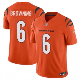 Cheap Men\'s Cincinnati Bengals #6 Jake Browning Orange 2023 F.U.S.E. Vapor Untouchable Limited Football Stitched Jersey