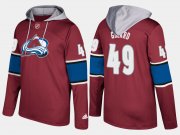 Wholesale Cheap Avalanche #49 Samuel Girard Burgundy Name And Number Hoodie
