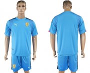 Wholesale Cheap Uruguay Blank Blue Goalkeeper Soccer Country Jersey